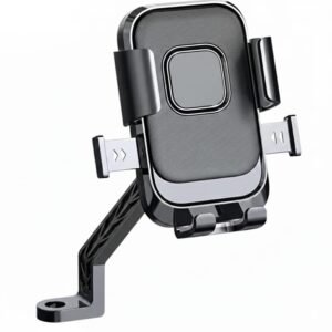 N2K Mirror Fit Mobile Holder Model-XY-089 C2 Type) for Scooty/Bike/Cycle with One Click Button Controlled Phone Mount, Mobile Holder for Bike 360° Rotation