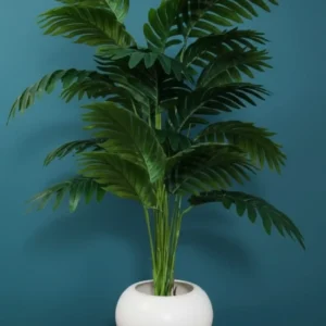 N2K Artificial 18 Leaf Palm Plants With Pot For Indoor & Outdoor Interior Decor/Home Decor/Office Dcor