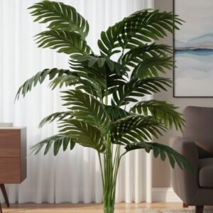 N2K Artificial 18 Leaf Palm Tree Artificial Leaves Faux Turtle Leaf Fake Tropical Palm Tree Leaves Outdoor Leaf Decorations