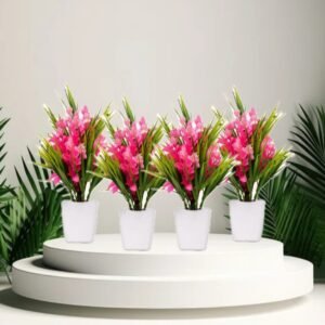 N2K Artificial Mini Pot Plants (Green Grass Nibu-Filler) Pack of 4 For Decor Home/office decoration