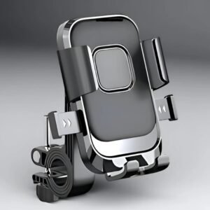 N2K Universal Bike Mobile Stand Model-XY-088 | Full Metal (Aluminium Alloy) | 360° Rotation | Anti-Vibration Clamp | Fits 4.7″–7.2″ Phones (Black)