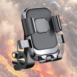 N2K Headlebar Fit Mobile Holder Model-XY-088) for Scooty/Bike/Cycle with One Click Button Controlled Phone Mount, Mobile Holder for Bike 360° Rotation