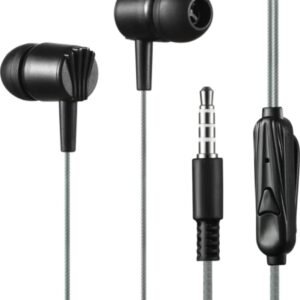 N2K Black Wired Earphones (M105 Lead) with 3.5mm Jack in-line Mic Control for Clear Calling & Music, Multi-Functional Controller,Sweat Resistant,Comfort Fit Wired Ear Phones,Compatibility with All Mobiles