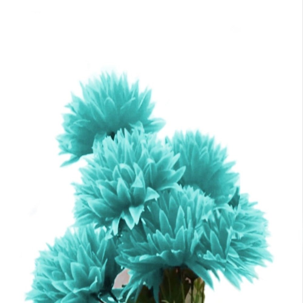 N2K Artificial Sky-Blue Corel 5 Head Flower Bunch (Pack of 2) For Rooms & Office Decorations - Image 3