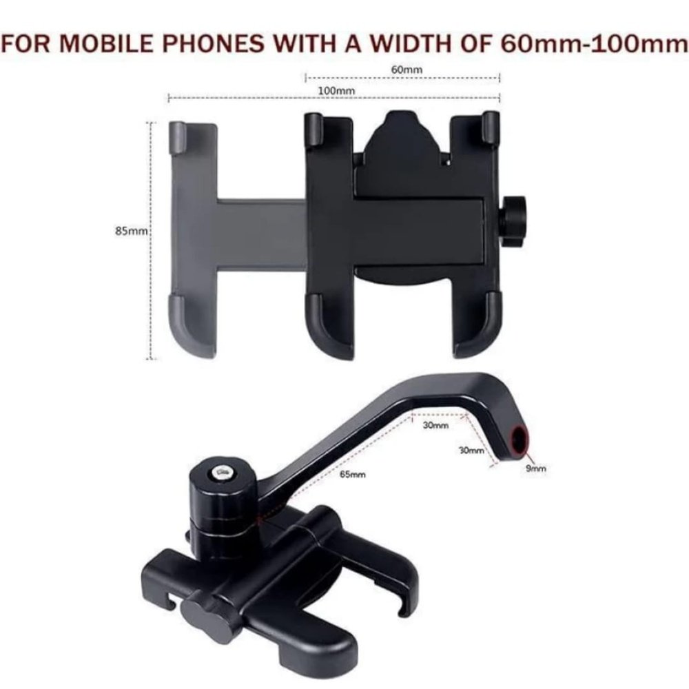 N2K Universal Bike Mobile Stand (Model-C2 Normal) | Full Metal | 360° Rotation | Anti-Vibration Clamp | Fits 4.7″–7.2″ Phones - Image 3