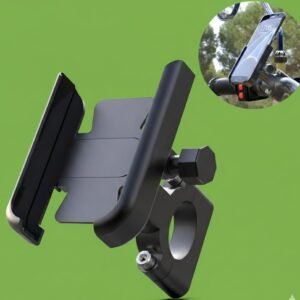 N2K Universal Bike Mobile Stand (Model-C1 Normal) | Full Metal (Aluminium Alloy) | 360° Rotation | Anti-Vibration Clamp | Fits 4.7″–7.2″ Phones (Black)